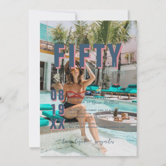 フィフティと素晴らしい |第50回バースデーパーティー 招待状 (正面)