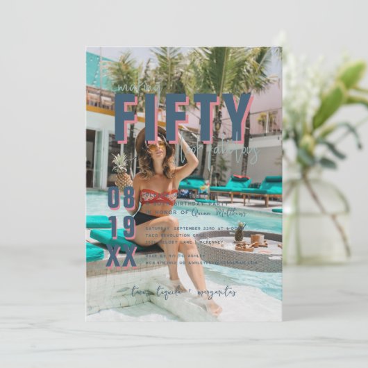 フィフティと素晴らしい |第50回バースデーパーティー 招待状 (スタンド正面)