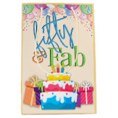 フィフティアンドファブカラフル誕生日 ミディアムペーパーバッグ (正面)