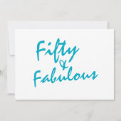 フィフティアンドファブラスターコイズ50誕生日 招待状 (裏面)