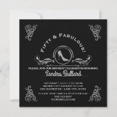 フィフティアンドファブラスダイヤモンドハイヒール誕生日 招待状 (正面)