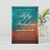 フィフティアンドファブラスティール(緑がかった色)誕生日 招待状 (スタンド正面)