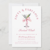 フィフティアンドファブラスボウ&マルティーニ50誕生日 招待状 (正面)