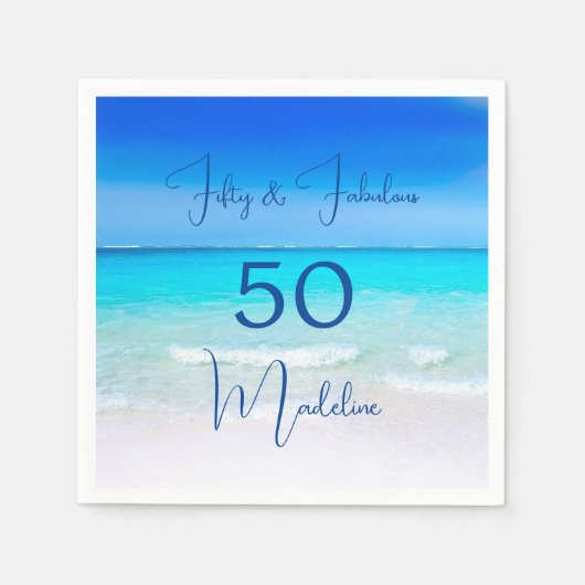 フィフティアンドファブラス50th誕生日ビーチスイート スタンダードカクテルナプキン (正面)
