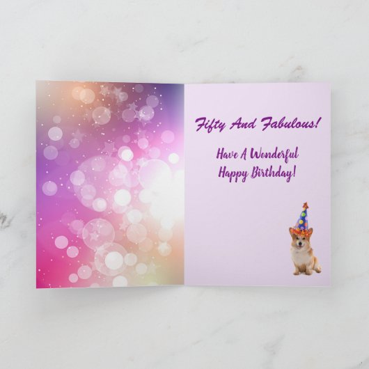 フィフティアンドファブルコルギ誕生日 カード (内部)