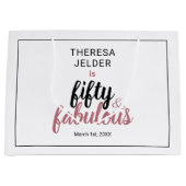 フィフティアンドファブルシックピンク赤面誕生日 ラージペーパーバッグ (正面)