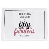 フィフティアンドファブルシックピンク赤面誕生日 ラージペーパーバッグ (裏面)