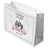 フィフティアンドファブルシックピンク赤面誕生日 ラージペーパーバッグ (裏面アングル)