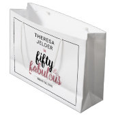 フィフティアンドファブルシックピンク赤面誕生日 ラージペーパーバッグ (正面アングル)