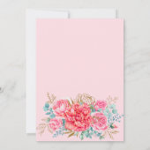 フィフティアンドファブルピンクスペインのフローラ50誕生日 招待状 (裏面)