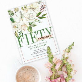 フィフティアンドファブルホワイトフローラ誕生日 招待状