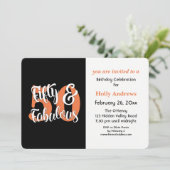 フィフティアンドファブルーズオレンジタイポグラフィバースデーパーティー 招待状 (スタンド正面)