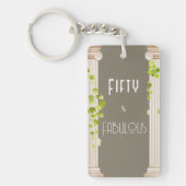 フィフティエレガントファブラス誕生日ギリシャテーマブラウン キーホルダー (正面)