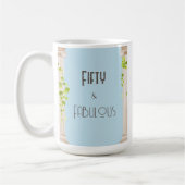 フィフティエレガントファブラス誕生日ギリシャテーマブルー コーヒーマグカップ (左)