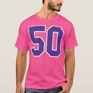 フィフティパープルジャージーナンバースポーツ50 Tシャツ