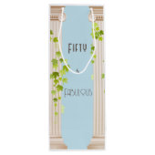 フィフティファブラス誕生日エレガントギリシャテーマブルー ワインギフトバッグ (裏面)