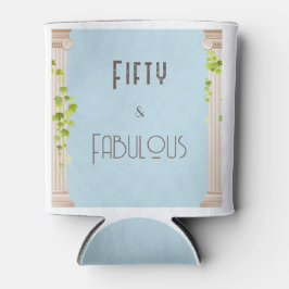 フィフティファブラス誕生日エレガントギリシャテーマブルー 缶クーラー