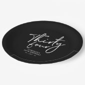 フィフティブラックモダンレタリング34thバースデーパーティーP ペーパープレート (アングル)