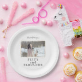 フィフティーアンドファビューフォトモダン誕生日 ペーパープレート (パーティー)