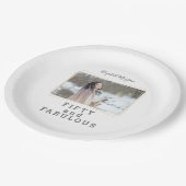 フィフティーアンドファビューフォトモダン誕生日 ペーパープレート (アングル)