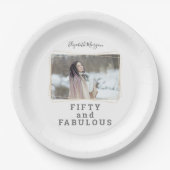 フィフティーアンドファビューフォトモダン誕生日 ペーパープレート (正面)
