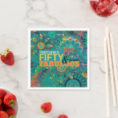 フィフティーアンドファブカラフルルースブルーボヘミアン スタンダードカクテルナプキン (インサイチュ)