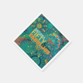 フィフティーアンドファブカラフルルースブルーボヘミアン スタンダードカクテルナプキン (角)