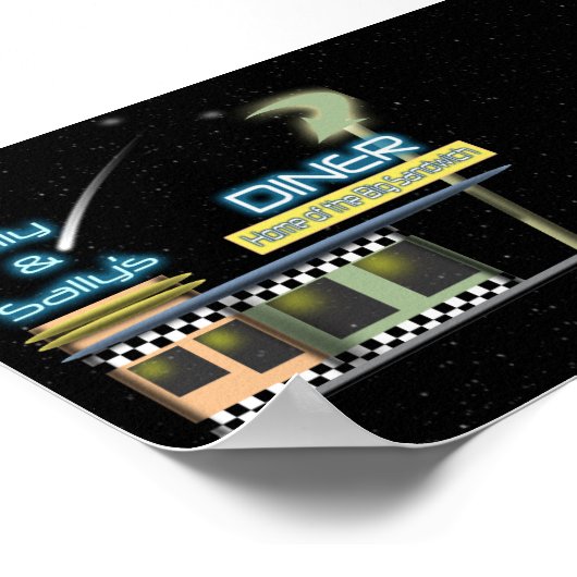 フィフティーズスタイルディーナーポスター ポスター (角)