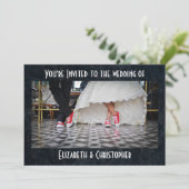 フィフティーズスタイルディーナーレッドシューズ結婚ズ 招待状 (スタンド正面)