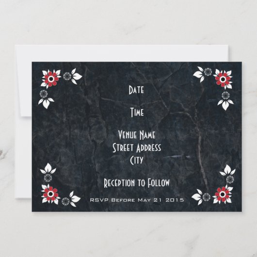 フィフティーズスタイルディーナーレッドシューズ結婚ズ 招待状 (裏面)