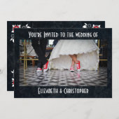 フィフティーズスタイルディーナーレッドシューズ結婚ズ 招待状 (正面/裏面)