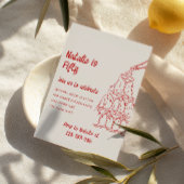 フィフティーハンドドロードシャンパンタワー50誕生日 招待状