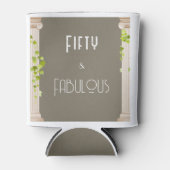 フィフティーファブラス誕生日エレガントギリシャテーマブラウン 缶クーラー (正面)