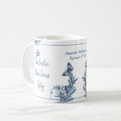フィフティーファブルウォーターカラーブルーフローラ50誕生日 コーヒーマグカップ (正面左)