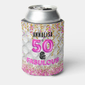 フィフティーファブルピンク金ゴールド50誕生日 缶クーラー (缶裏面)