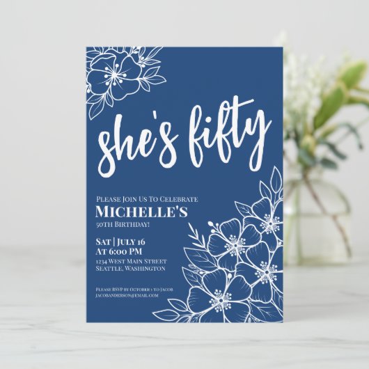 フィフティーブルー50th誕生日パーティー 招待状 (スタンド正面)