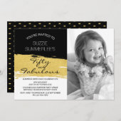フィフティー&ファビュー誕生日写真 招待状 (正面/裏面)