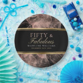 フィフティー&ファブリューネームブラック金ゴールドダスティバラブラック ペーパープレート (パーティー)