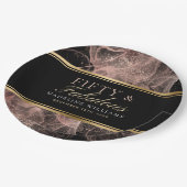 フィフティー&ファブリューネームブラック金ゴールドダスティバラブラック ペーパープレート (アングル)