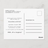 フィフティー&ファブルブラック&金ゴールド誕生日招待状 ポストカード (裏面)