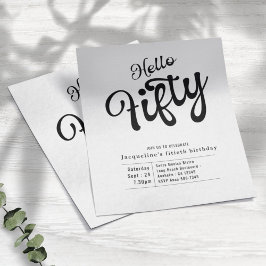 フィフティ白黒バジェット50th誕生日招待状 チラシ