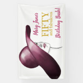 フィフティ・アンド・ファビュラス オーダーメイド バースデー 横断幕 (縦)