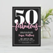 フィフティ・アンド・ファビュラス　モダンでおしゃれな50歳の誕生日パーティー 招待状 (スタンド正面)