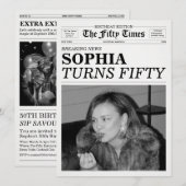 フィフティ・タイムズ新聞 創刊50周年パーティー 招待状 (正面/裏面)