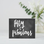 フィフティ&ファビュラス - 50歳の誕生日チョークボードカード ポストカード (スタンド正面)