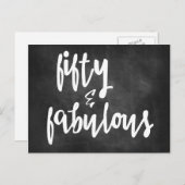 フィフティ&ファビュラス - 50歳の誕生日チョークボードカード ポストカード (正面/裏面)