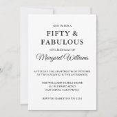 フィフティ&ファブラス水玉模様白黒トレンディー 招待状 (正面)