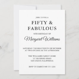 フィフティ&ファブラス水玉模様白黒トレンディー 招待状