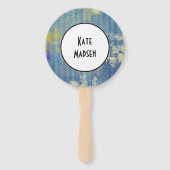 フィフティ&ファブラス誕生日デニムブルーパーソナライズされたス ハンドファン (裏面)