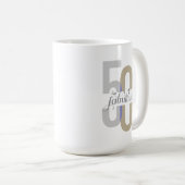 フィフティ&ファブラス50誕生日 エレガント コーヒーマグカップ (正面右)